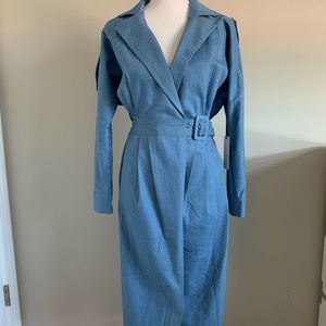 Fashion Nova Denim Trench Dress Sz Small NWT